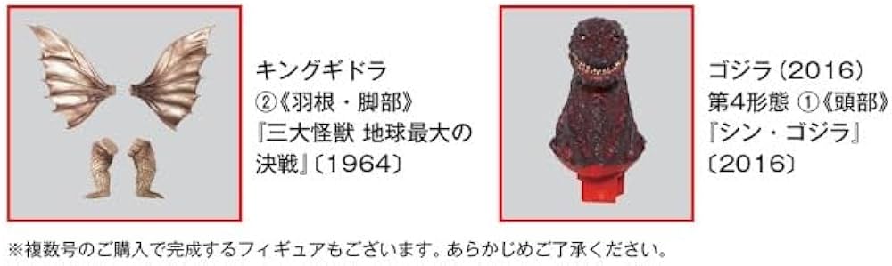 東宝怪獣コレクション 3号 (キングギドラ2/ゴジラ(2016)第4形態1